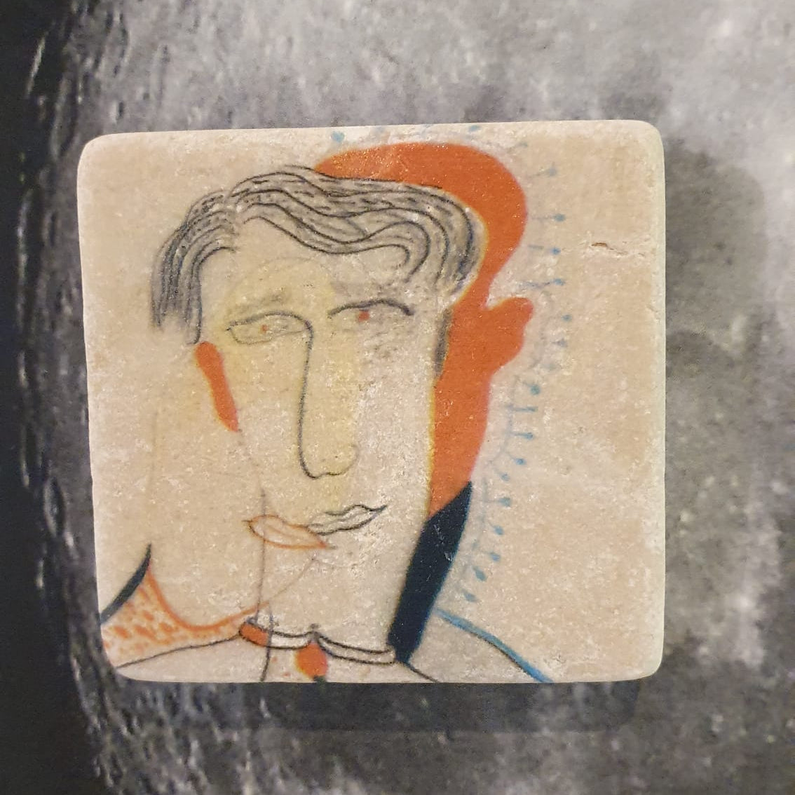 Imán de mármol "El beso"